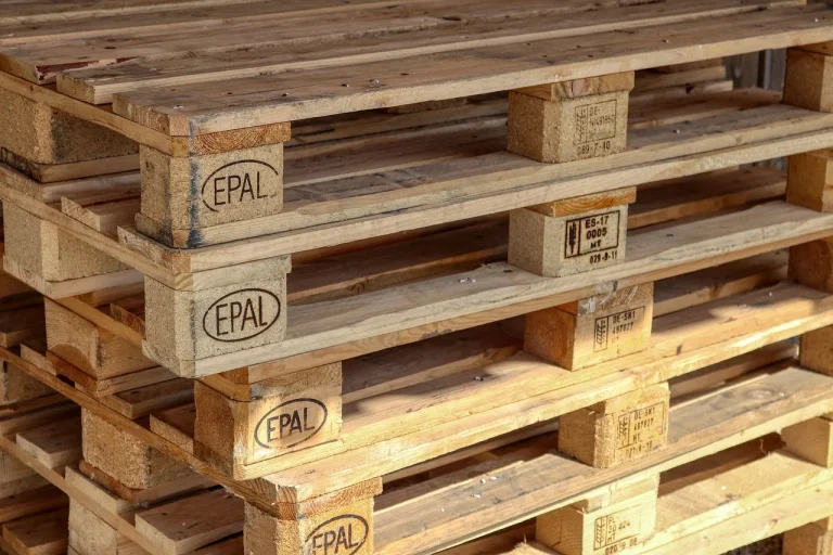 Forklift Warehouse Stacked Pallets