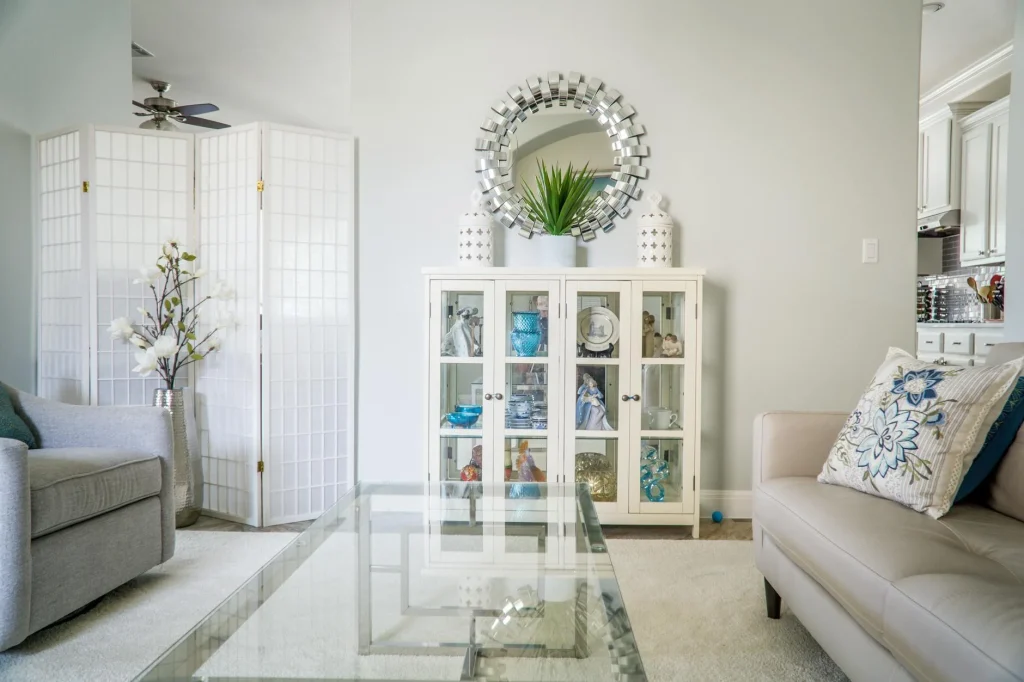 Glass Cabinet Modern Living Room