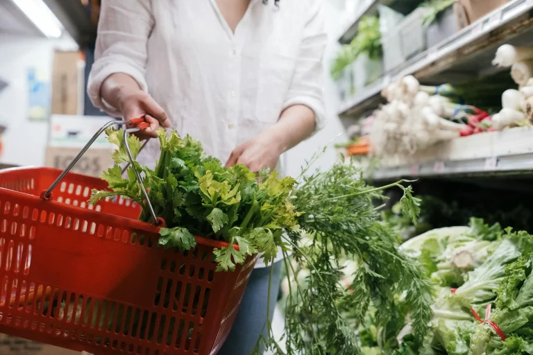 Grocery Aisle Shopping Basket