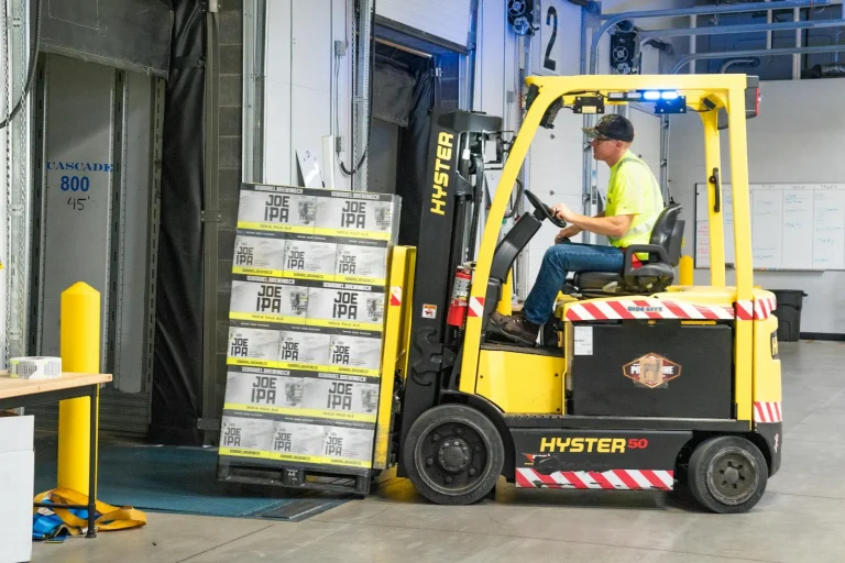 High Warehouse Shelves Forklift