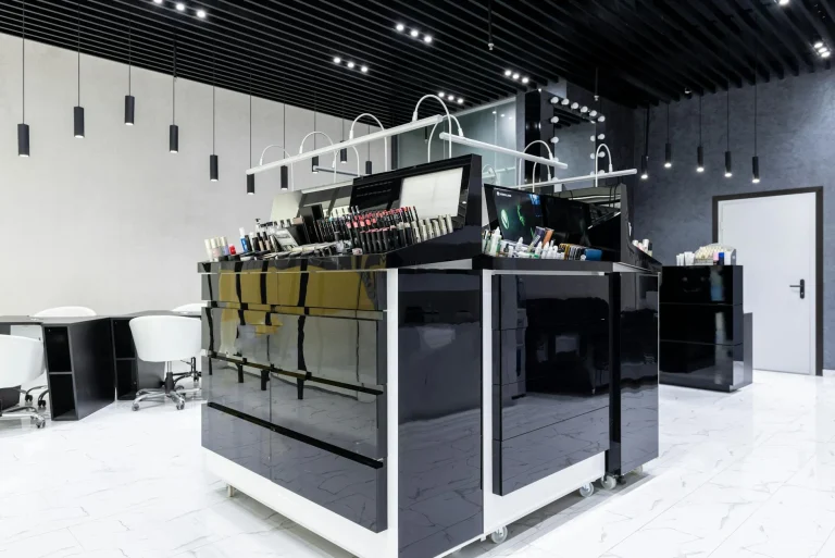 Modern Cashier Desk Minimalist Store Interior