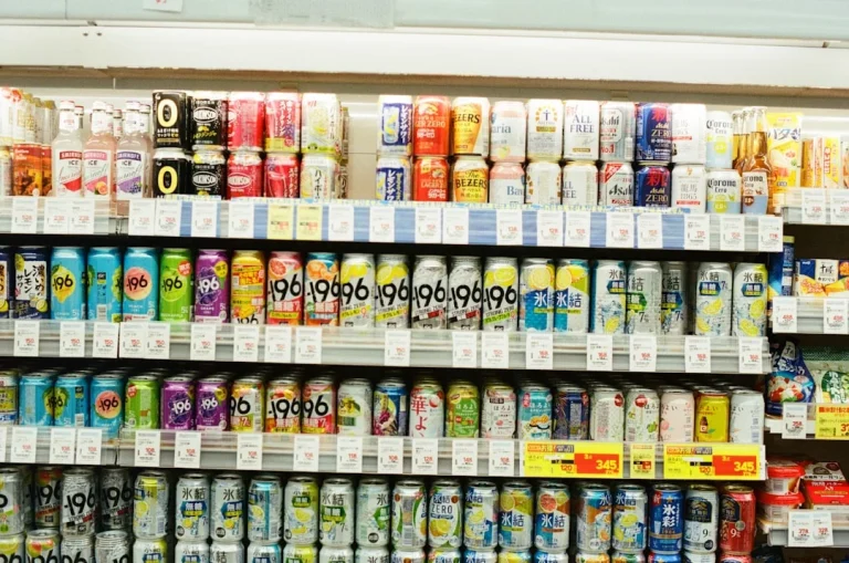Organized Shelves Supermarket Aisle