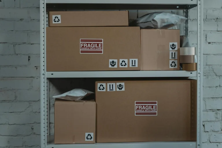 Organized Warehouse Storage Boxes