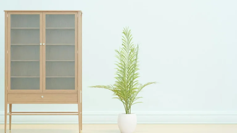 Steel Shelf Wooden Cabinet Glass Material
