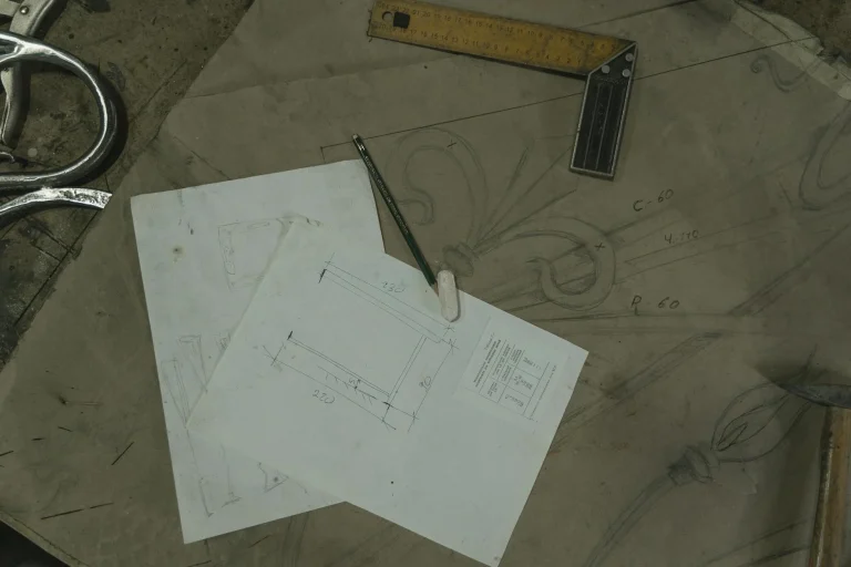 Store Layout Blueprint Pencil Drawing