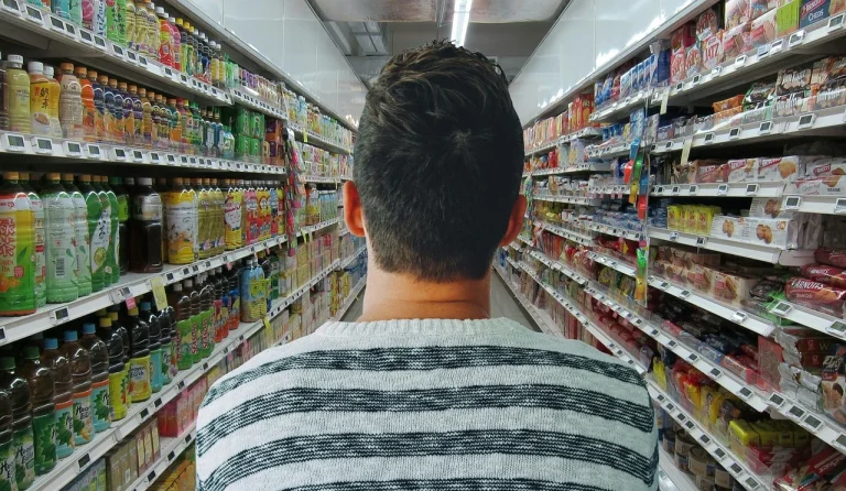 Supermarket Aisle Customer Shopping