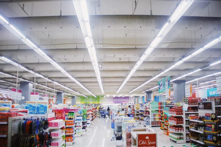 Supermarket Shelves Retail Store Interior