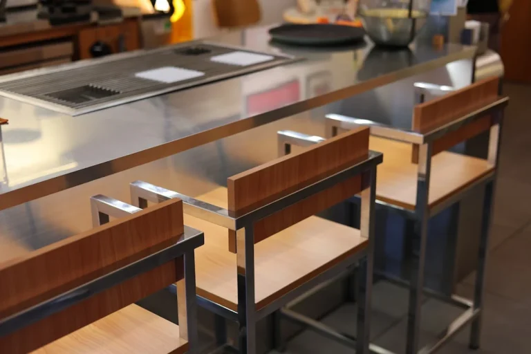 Wood Counter Marble Desk Metal Rack
