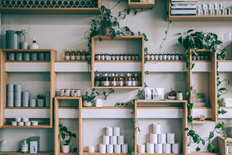 Wooden Shelf Glass Display
