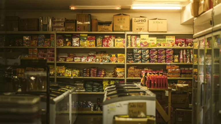 Wooden Shelf Grocery Store