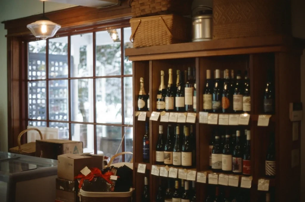 Wooden Shelf Grocery Store Interior