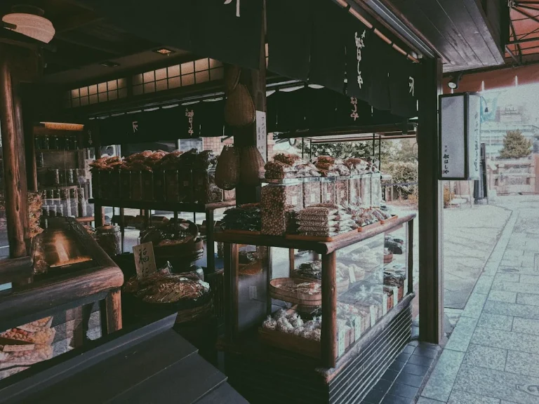 Wooden Shelf Supermarket Interior
